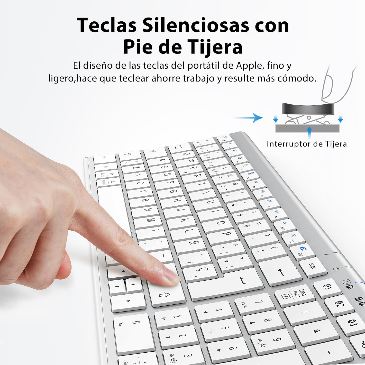 Thumbnail 3 de iClever Teclado Bluetooth BK10, Inalámbrico Multi Dispositivo 🖥