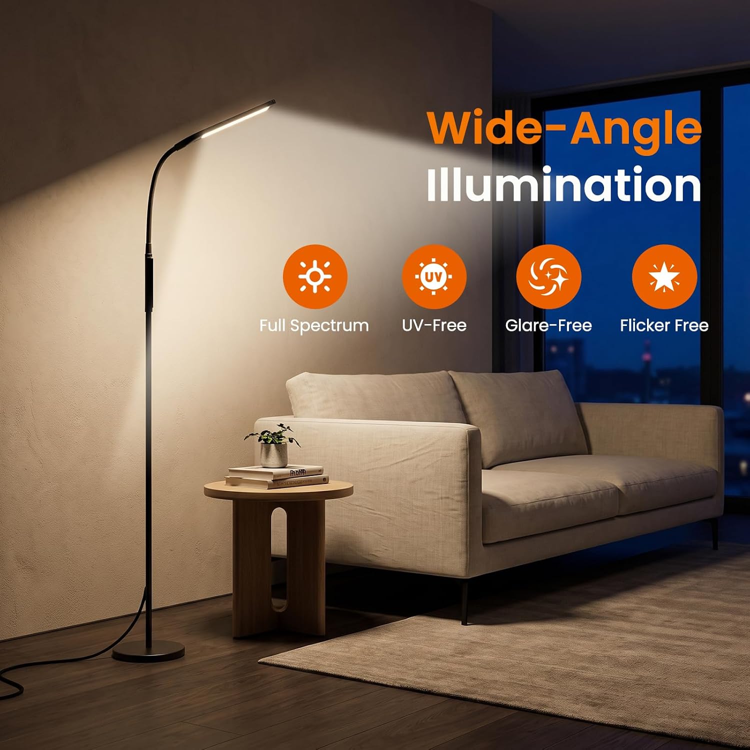 Detalle 1 de LASTAR LS-SL003 LED Floor Lamp with Remote, Touch Control and Flexible Neck