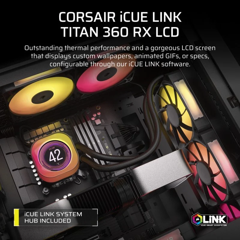 Thumbnail 1 de Corsair iCUE LINK TITAN 360 RX Kit refrigeración líquida 360 mm 🧊