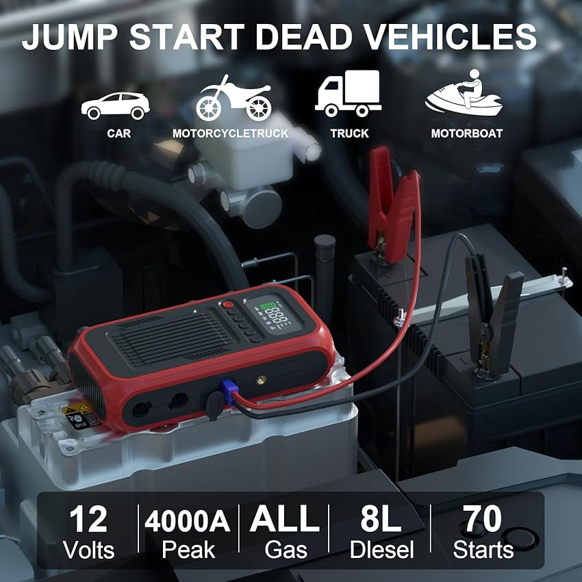 Detalle 2 de 4000A Jump Starter with 150 PSI Inflator