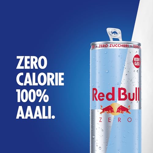Detalle de Red Bull Energy Drink Zero Calorie 250 ml (24 lattine) – Zero Calorie, caffeina e gusto energizzante