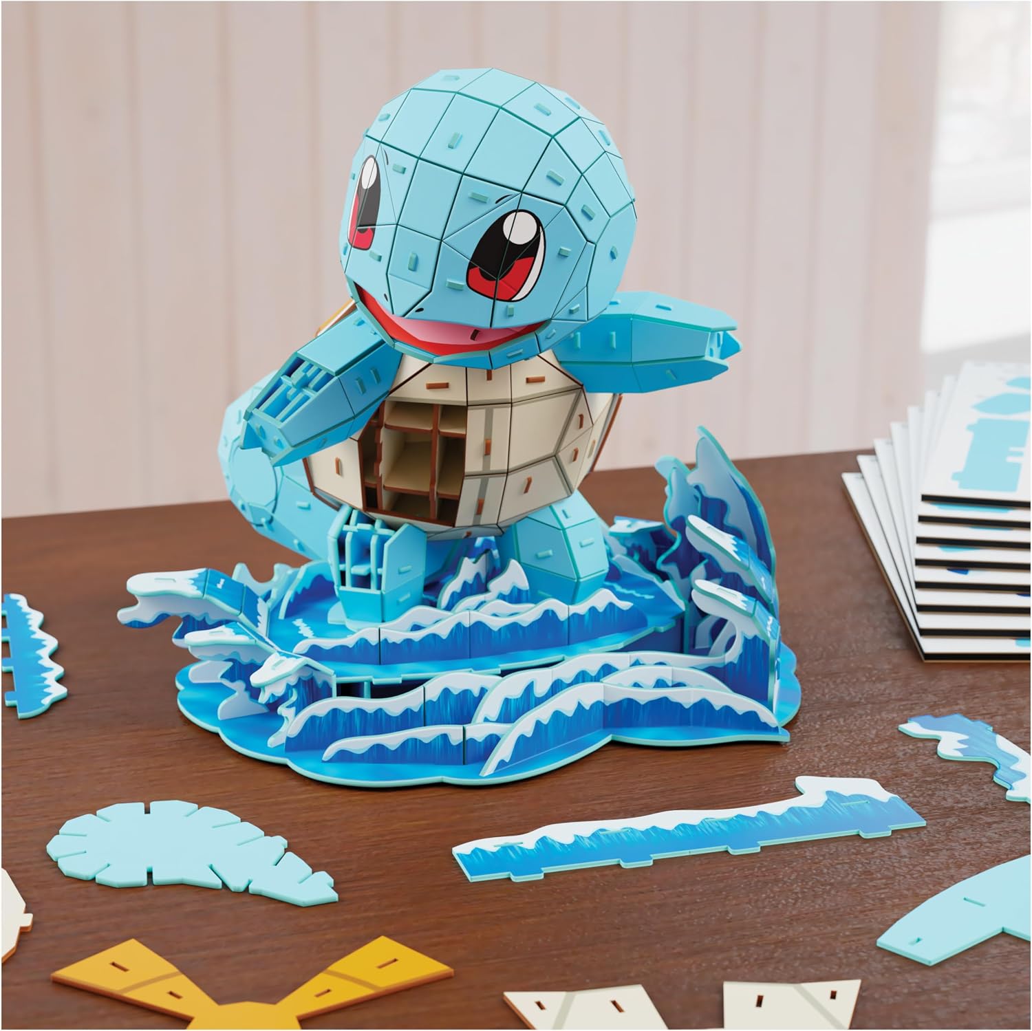 Detalle de 4D Build Schiggy Pokémon 3D Model Kit, 180-Piece Cardboard Build