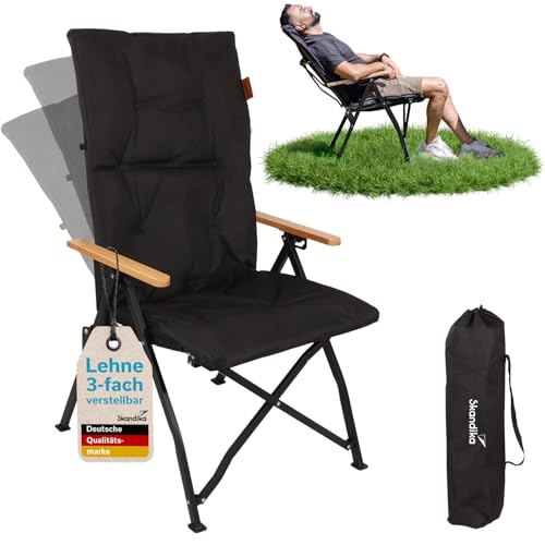 Detalle de Skandika Campingstuhl mit 3-fach verstellbarer Rückenlehne