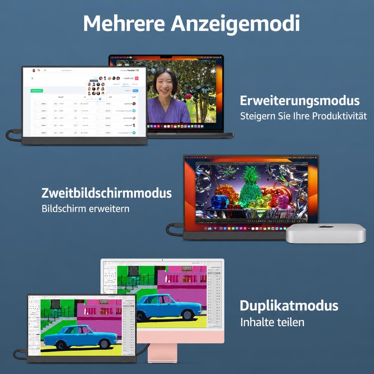 Thumbnail 6 de cocopar Portable Monitor 15,6 Zoll (1080P FHD) – mobiler USB-C/HDMI Zweitbildschirm mit Lautsprecher