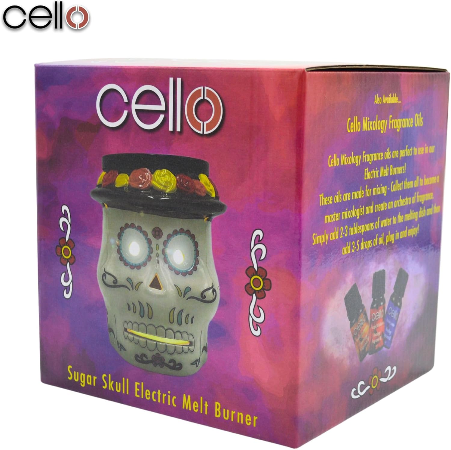 Thumbnail 6 de Cello Sugar Skull Electric Melt Burner for Wax & Oil (flame-free home fragrance lamp)