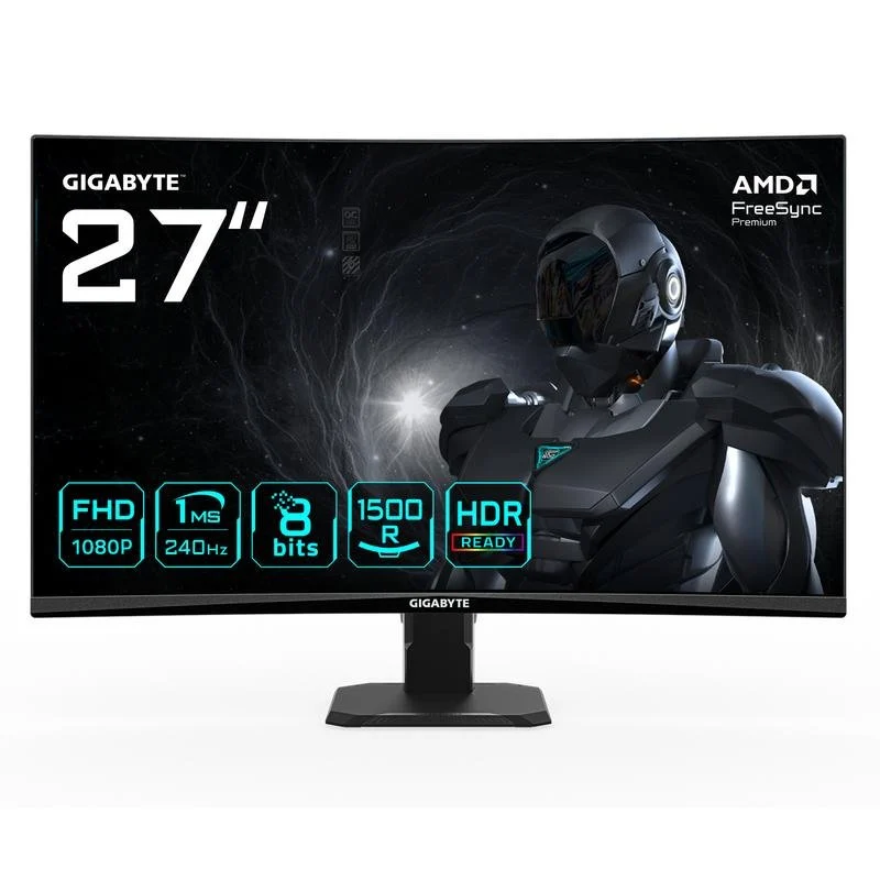 Detalle de GIGABYTE GS27FC2: Monitor Gaming 27" Curvo 240 Hz, 1 ms GTG y HDR Ready