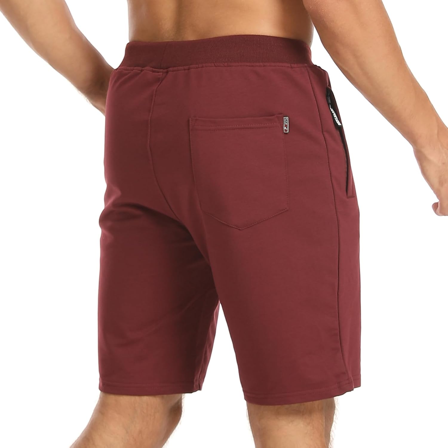 Detalle 2 de JustSun Men's Casual Sports Joggers Shorts with Elastic Waist and Zipper Pockets