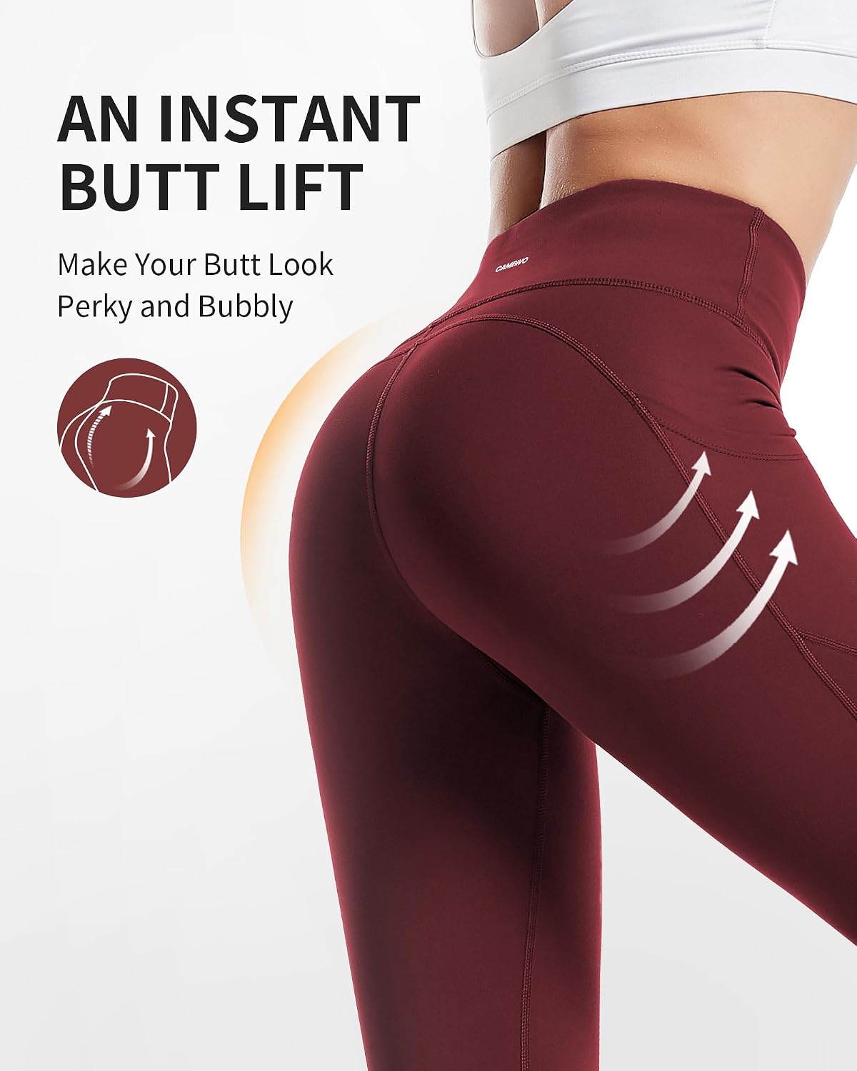 Thumbnail 3 de CAMBIVO SF10 Women's Sports Leggings, High Waist, Phone Pockets and 4-Way Stretch