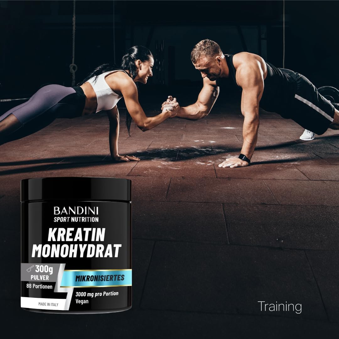 Detalle de BANDINI Creatin Monohydrat 300 g (88 Portionen) – 3.000 mg pro Dosis, mikrofein & geschmacklos