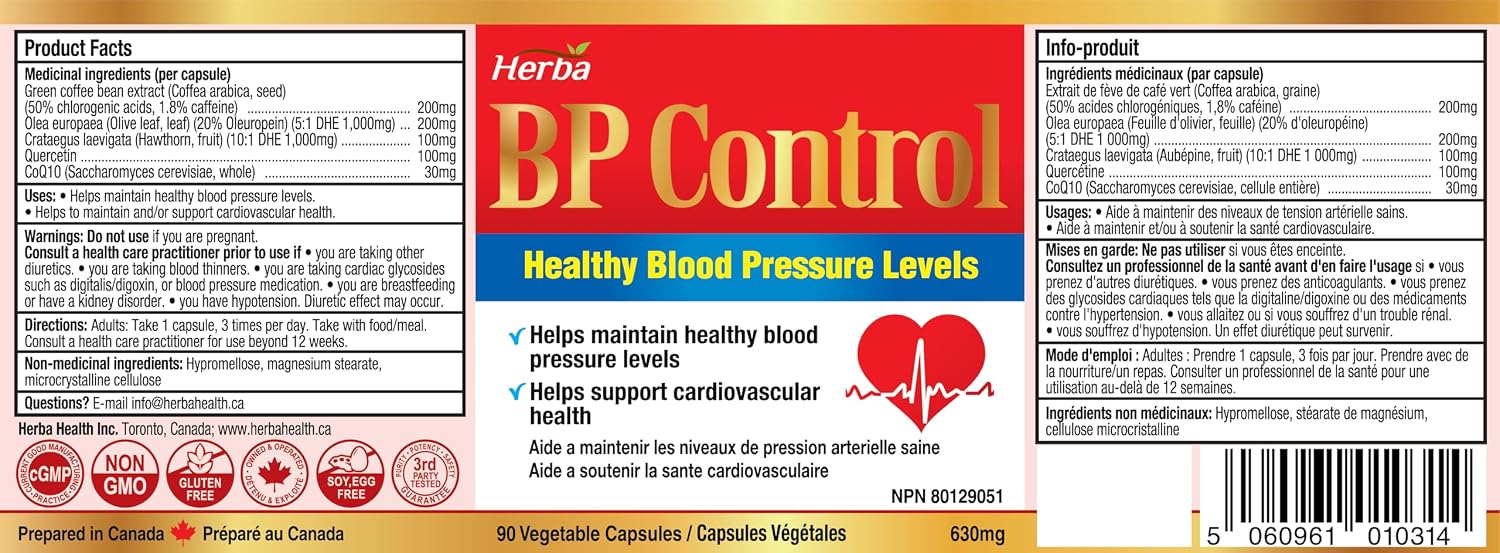 Thumbnail 1 de Herba Blood Pressure Support Supplement, 90 Vegan Capsules with 5 Ingredients