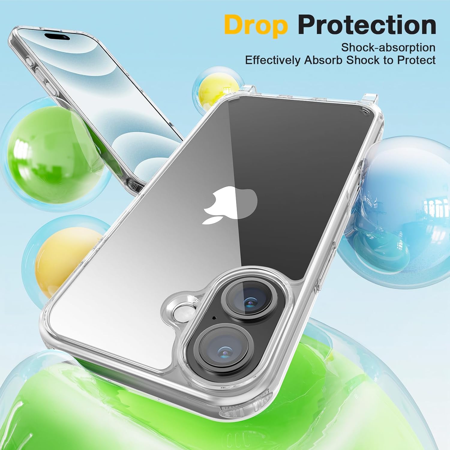 Thumbnail 3 de GOODVISH Handykette Case mit Band für iPhone 17 (6,3") – transparent, Kameraschutz & Displayschutz, Schwarz