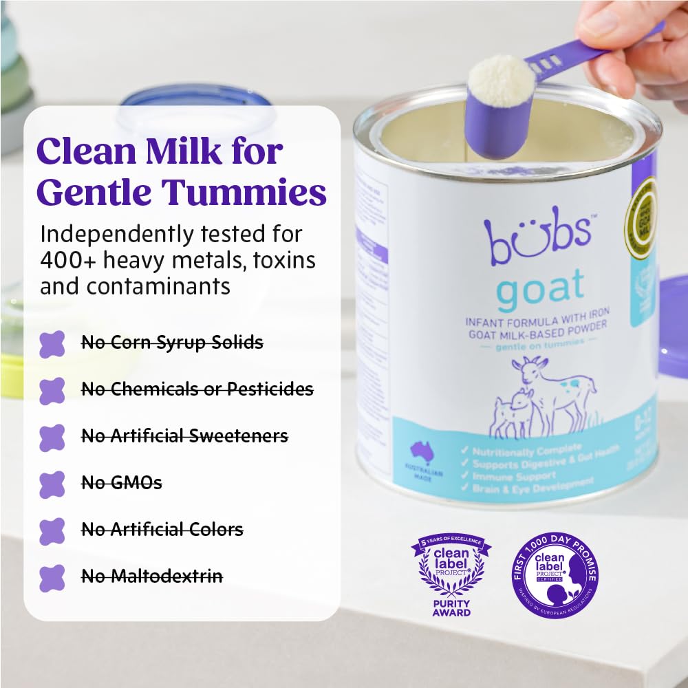 Thumbnail 3 de Bubs Whole Goat Milk Infant Formula for 0–12 Months (20 oz) – Non-GMO Pick for Sensitive Tummies