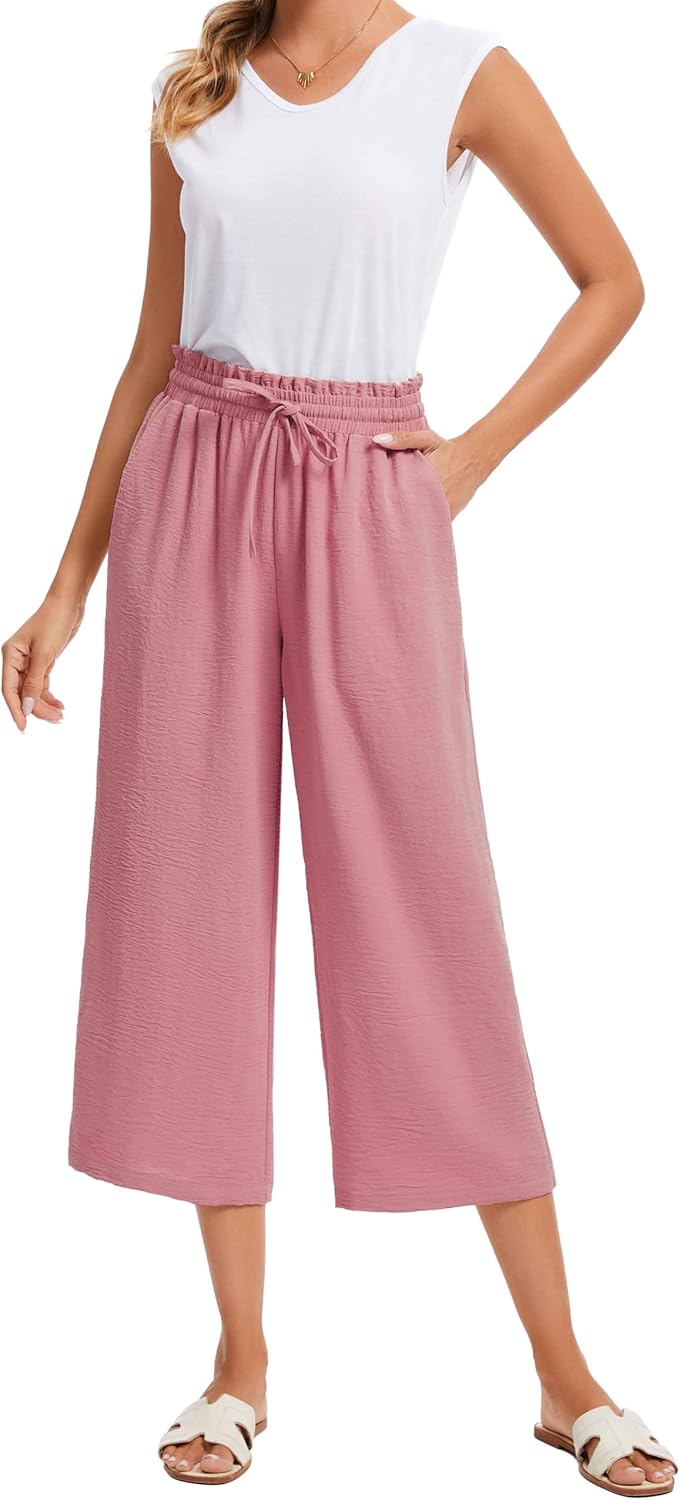 Thumbnail 4 de WUWUSKY Damen 3/4 Culotte Hose – leichte Caprihose mit Taschen, atmungsaktiv & elastisch