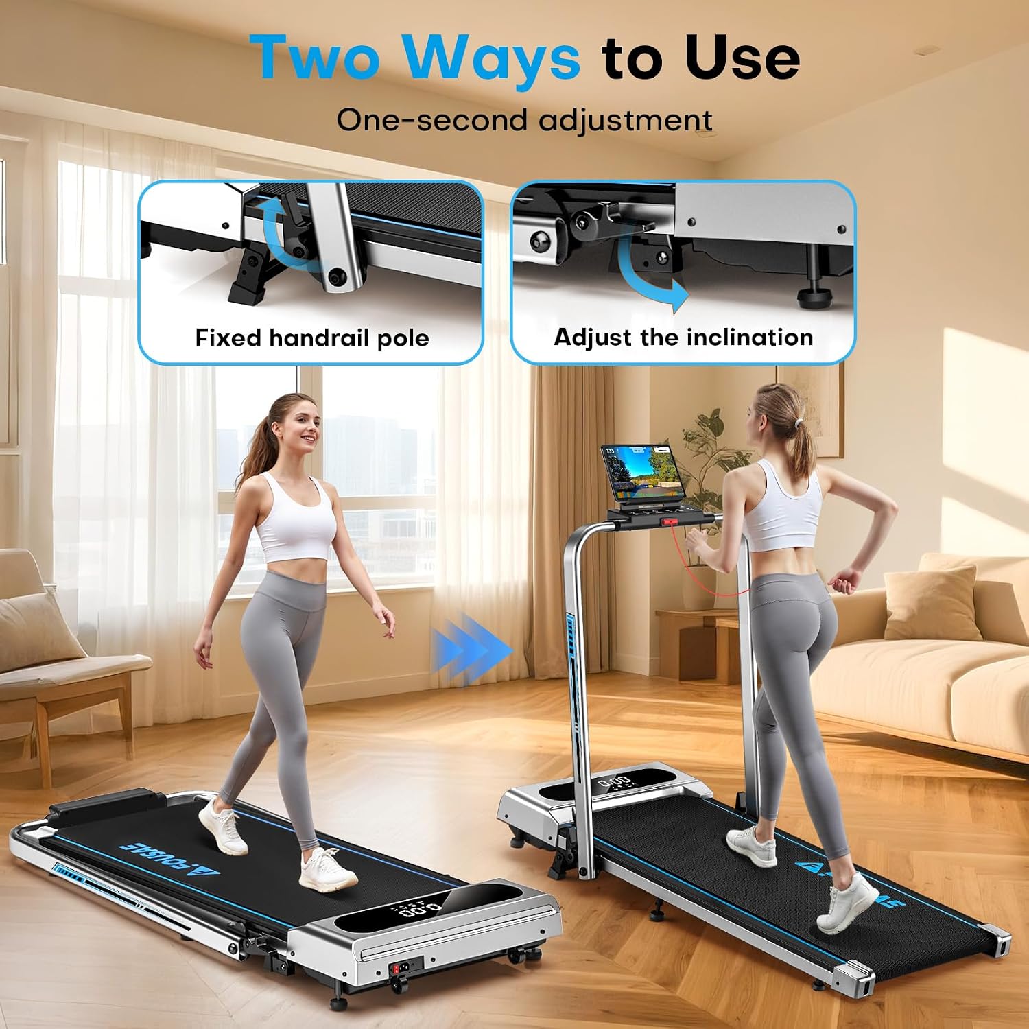 Thumbnail 6 de FOUSAE 4-in-1 Walking Pad 10 km/h, 9% incline