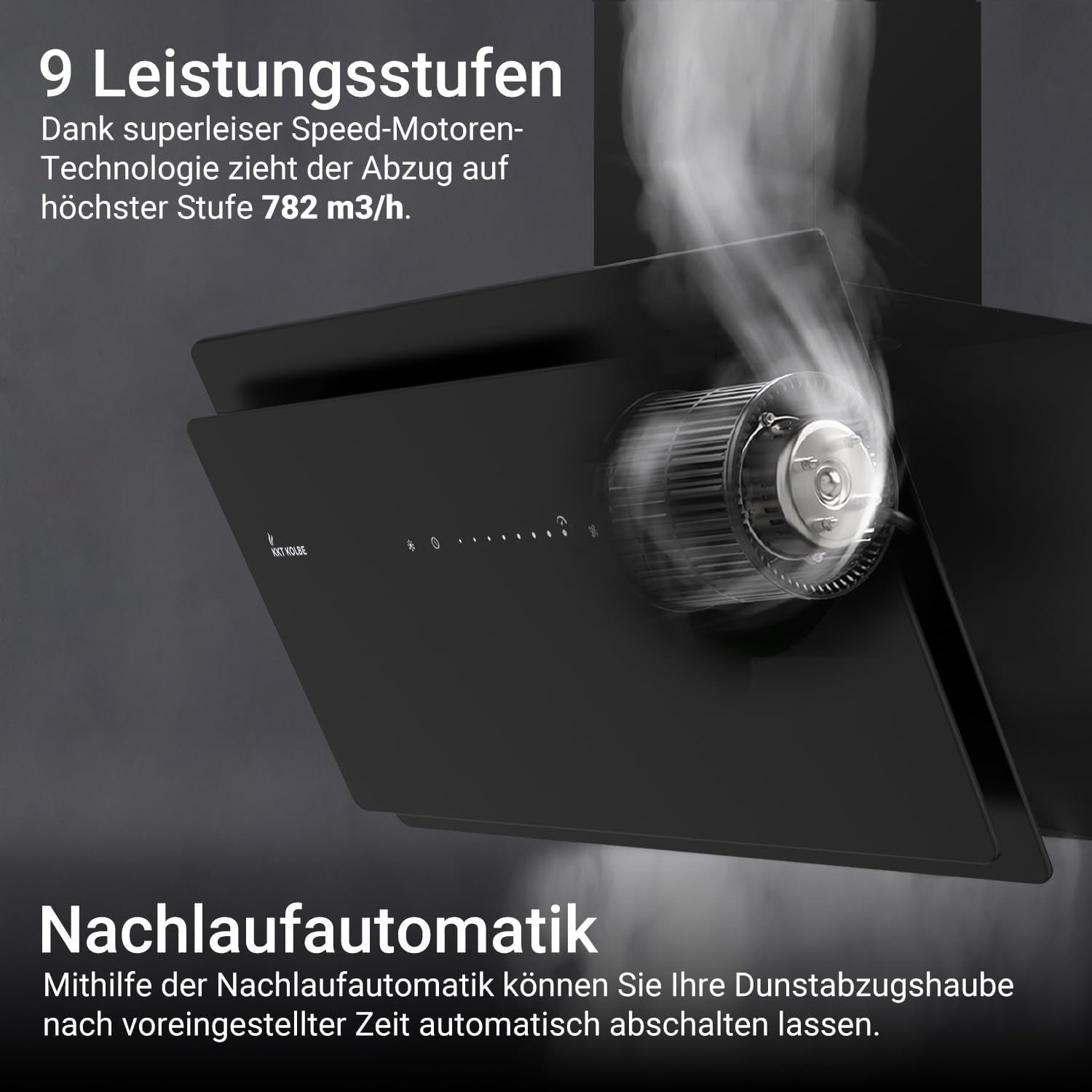Thumbnail 1 de KKT Kolbe Dunstabzugshaube 80 cm – A+++, Schrägdesign, Glasfront, Schwarz