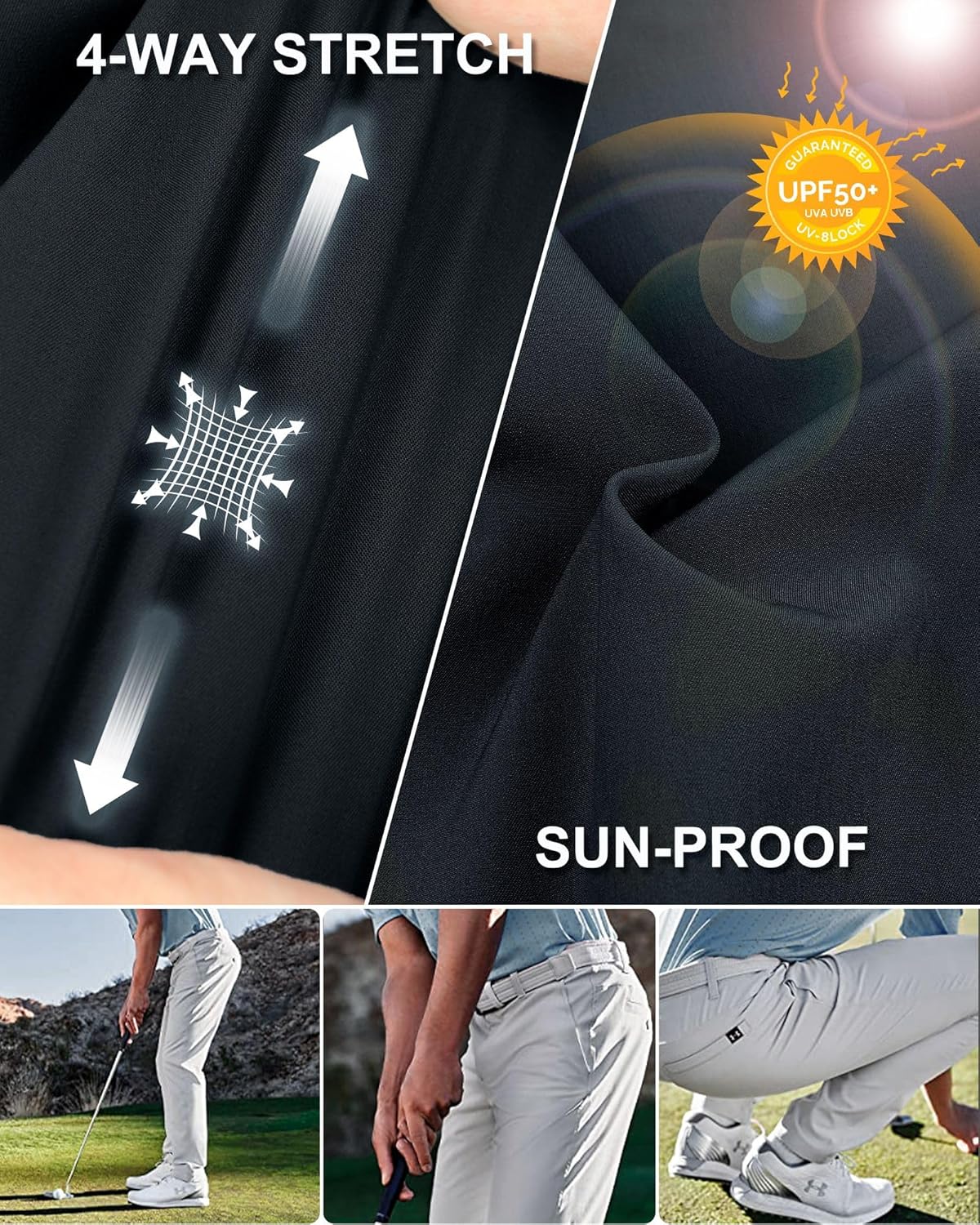 Thumbnail 2 de 33,000ft Herren Golfhose – atmungsaktive Stretch-Hose mit Schnell-Trocken-Finish