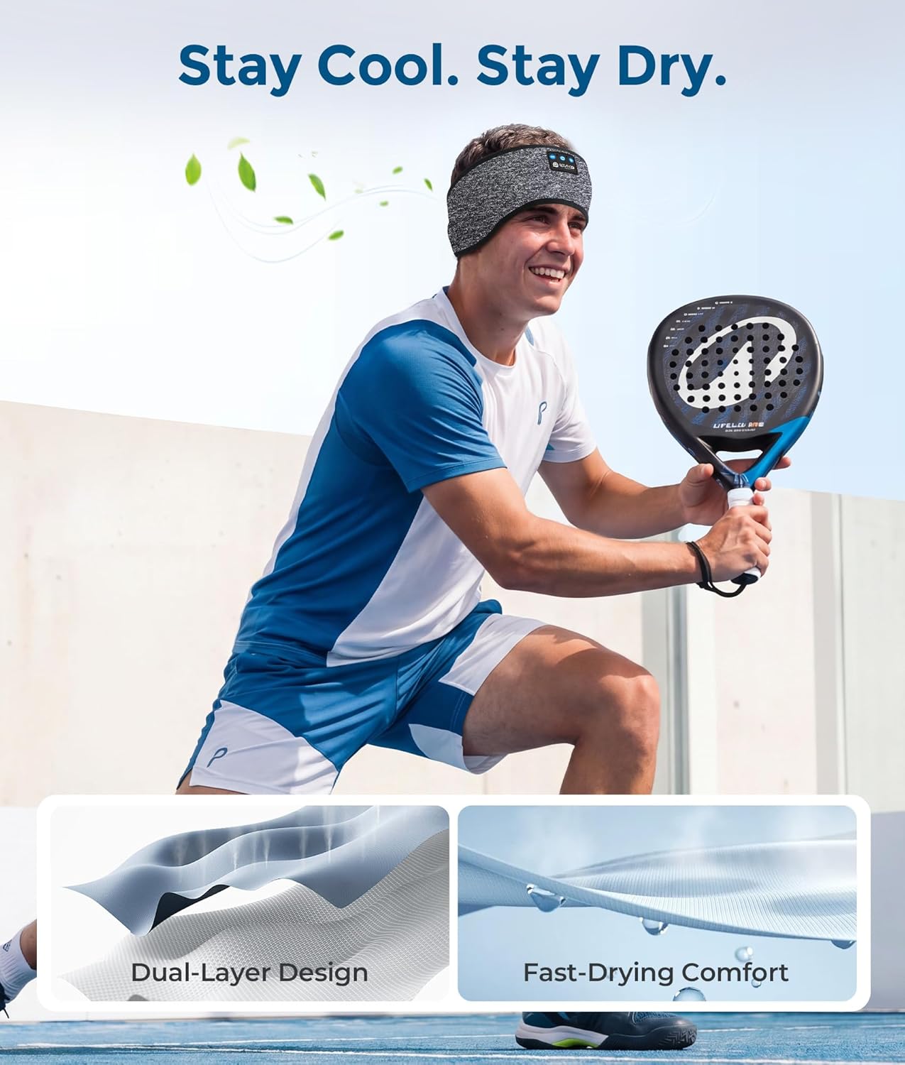 Detalle de LOVE EYE Bluetooth 5.4 Sleep Headphones Headband with Ultra-Thin Speakers