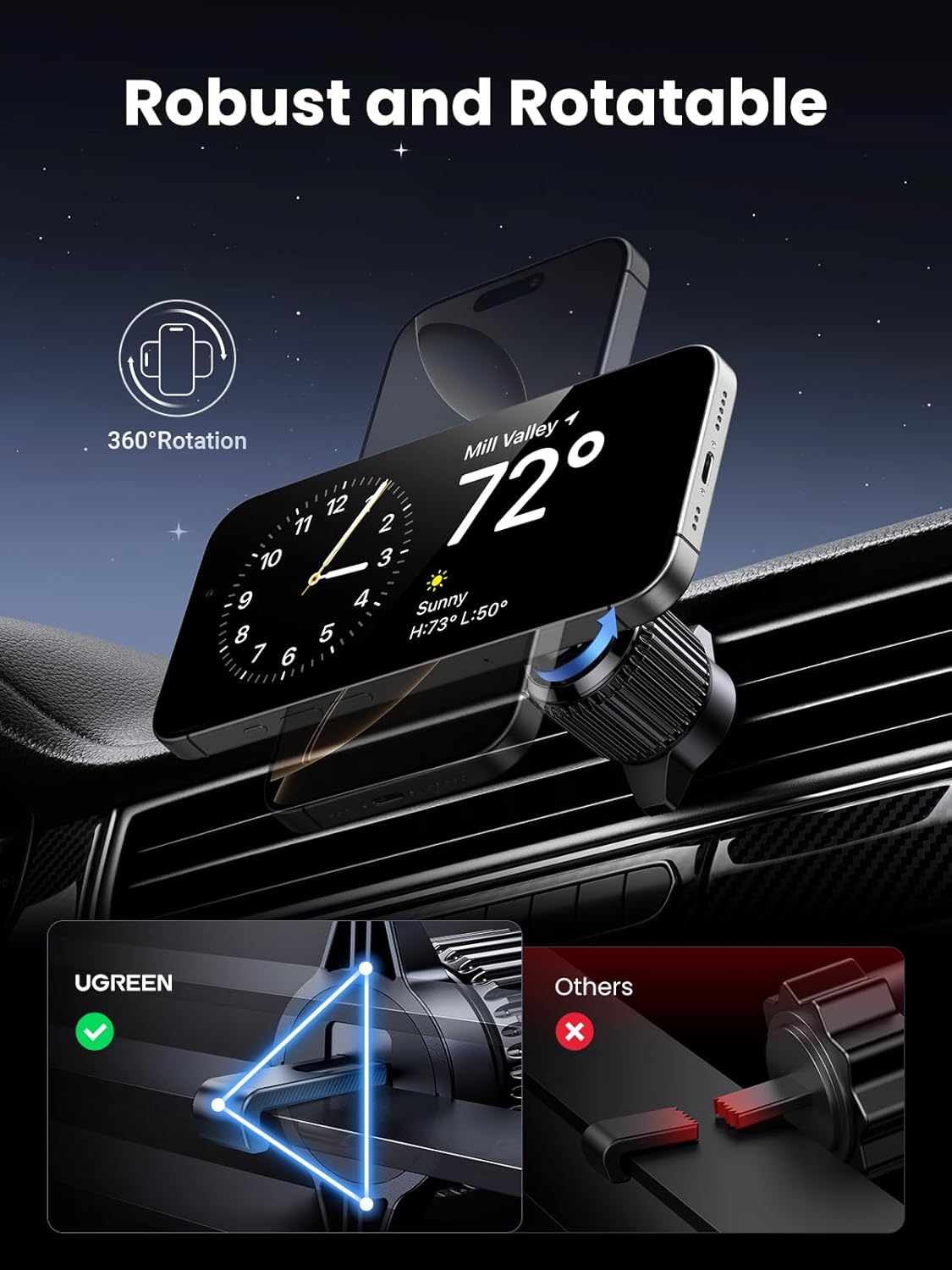 Thumbnail 4 de UGREEN 15W Wireless Car Mount Charger for iPhone