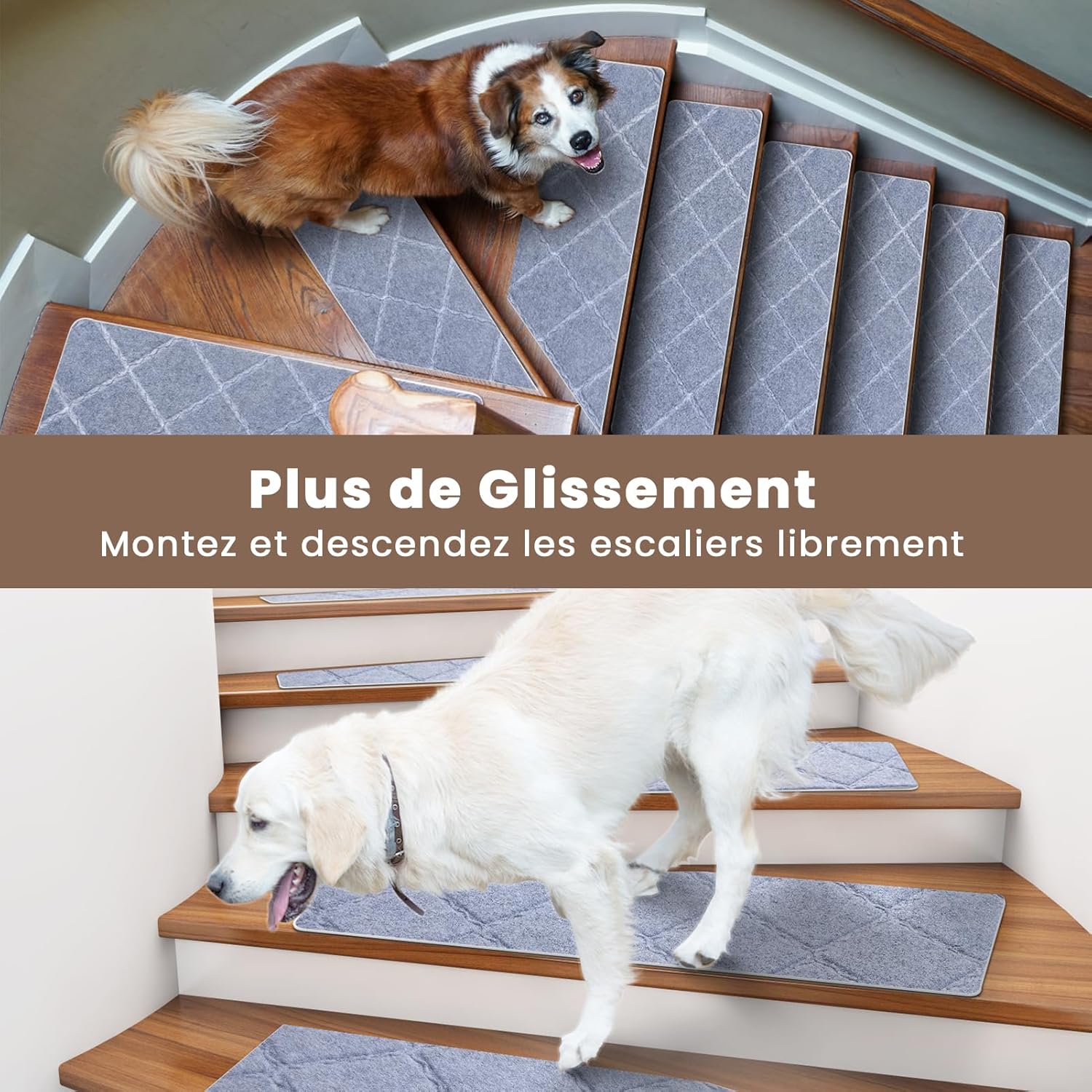 Thumbnail 5 de Homwiz tapis d’escalier antidérapant 65x20 cm