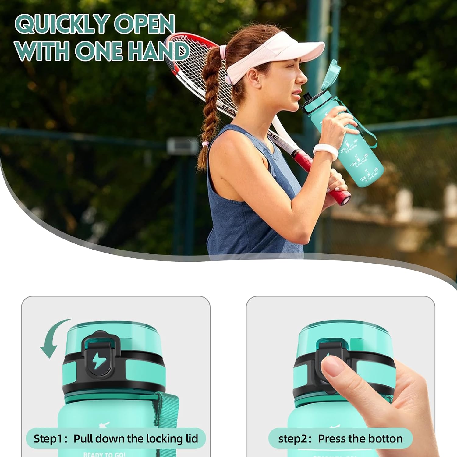 Detalle 1 de Motswedi Gourde 1l étanche pour sport