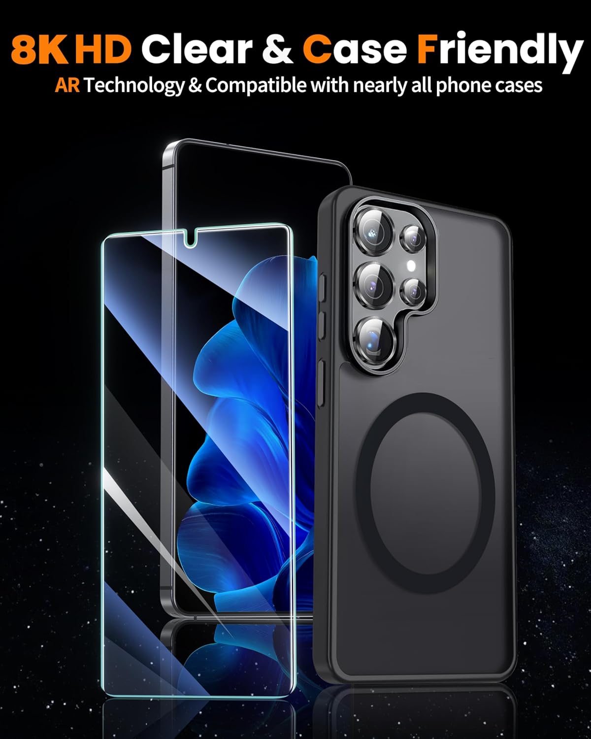 Thumbnail 4 de letosan 3-Pack Tempered Glass Screen Protector for Samsung Galaxy S25 Ultra + 1 Camera Lens Protector Kit