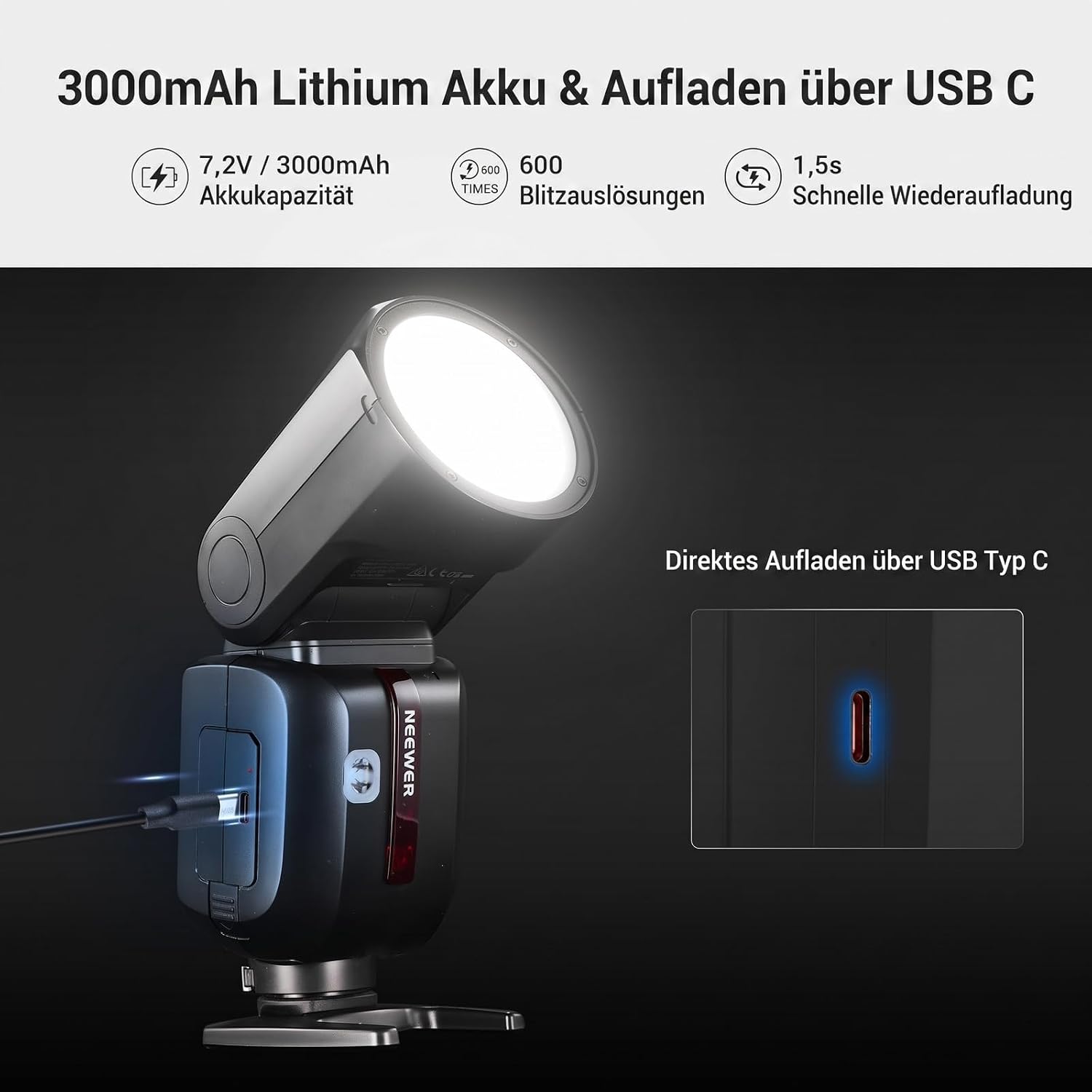 Thumbnail 6 de NEEWER Z2PRO-C TTL Speedlite für Canon 1/8000s