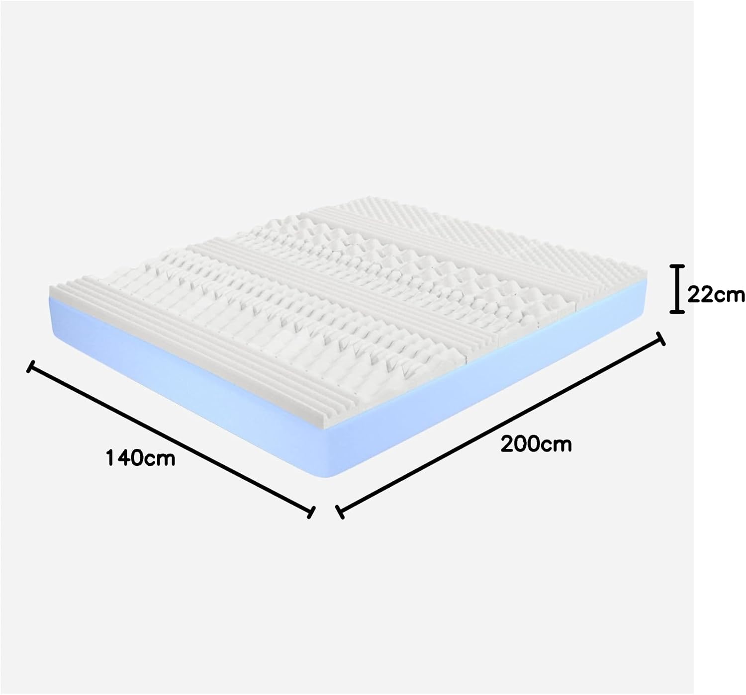 Detalle 2 de MiaSuite memory foam 140x200, altezza 22 cm