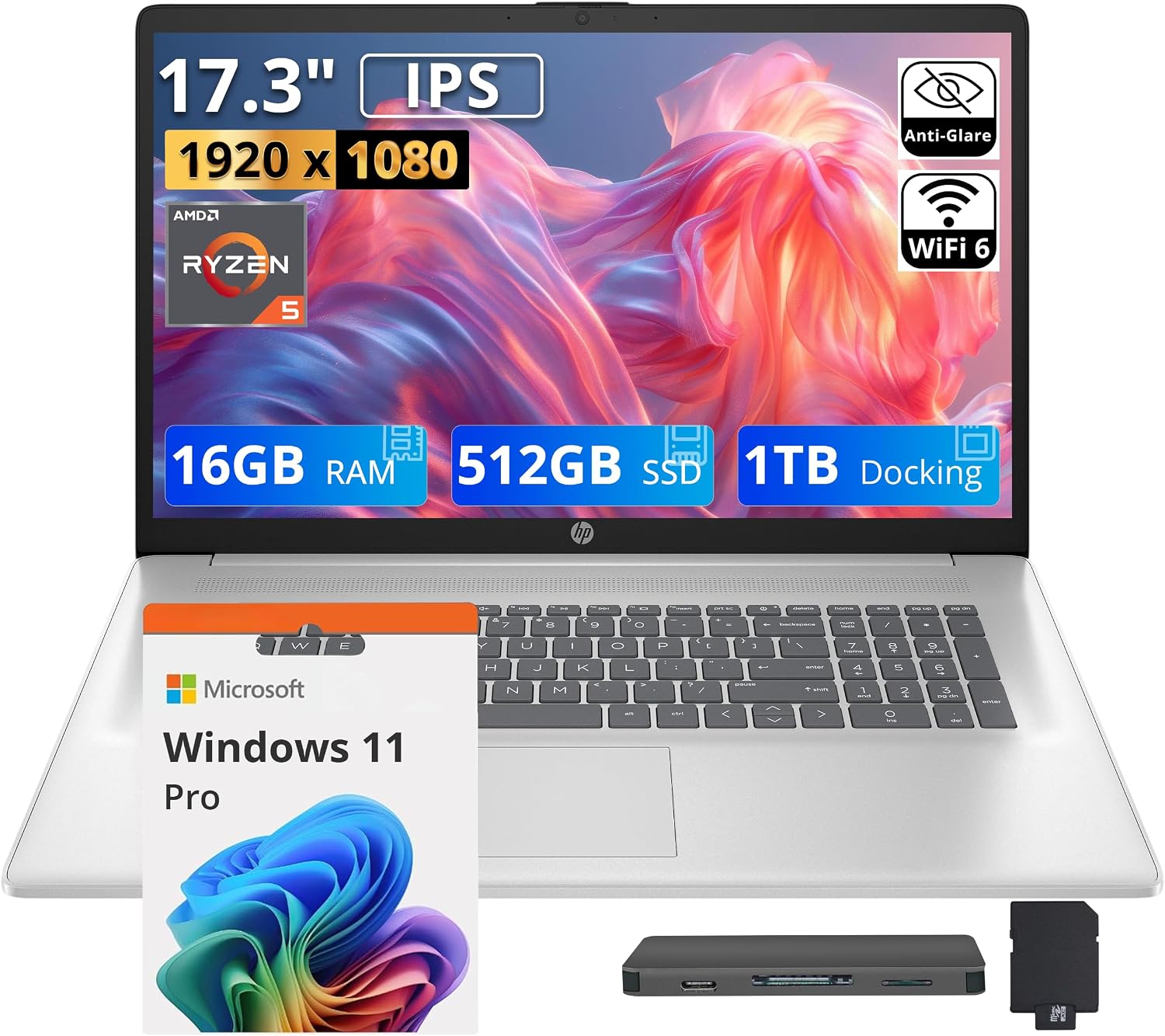 Detalle de HP 17.3-inch laptop with 16GB DDR4