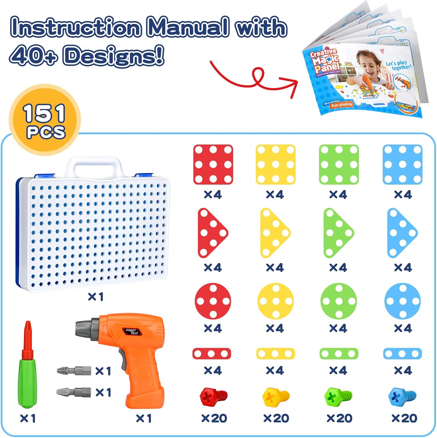 Detalle 2 de TI-TOO 3D Take Apart DIY Drill Puzzle Construction Set (151 pieces) with Storage Box
