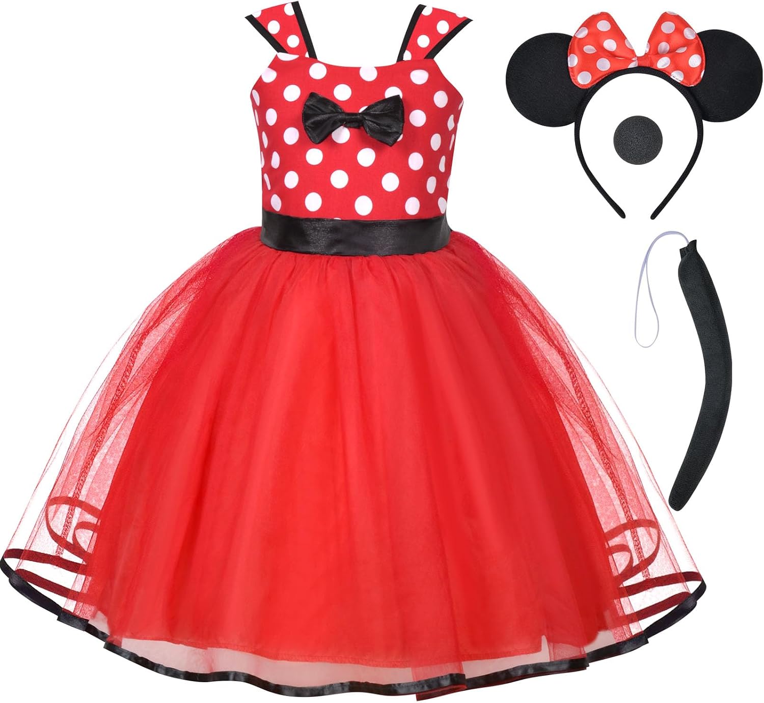 Detalle de ACWOO Ragazza Minnie Pois Abito Principessa 4 pezzi