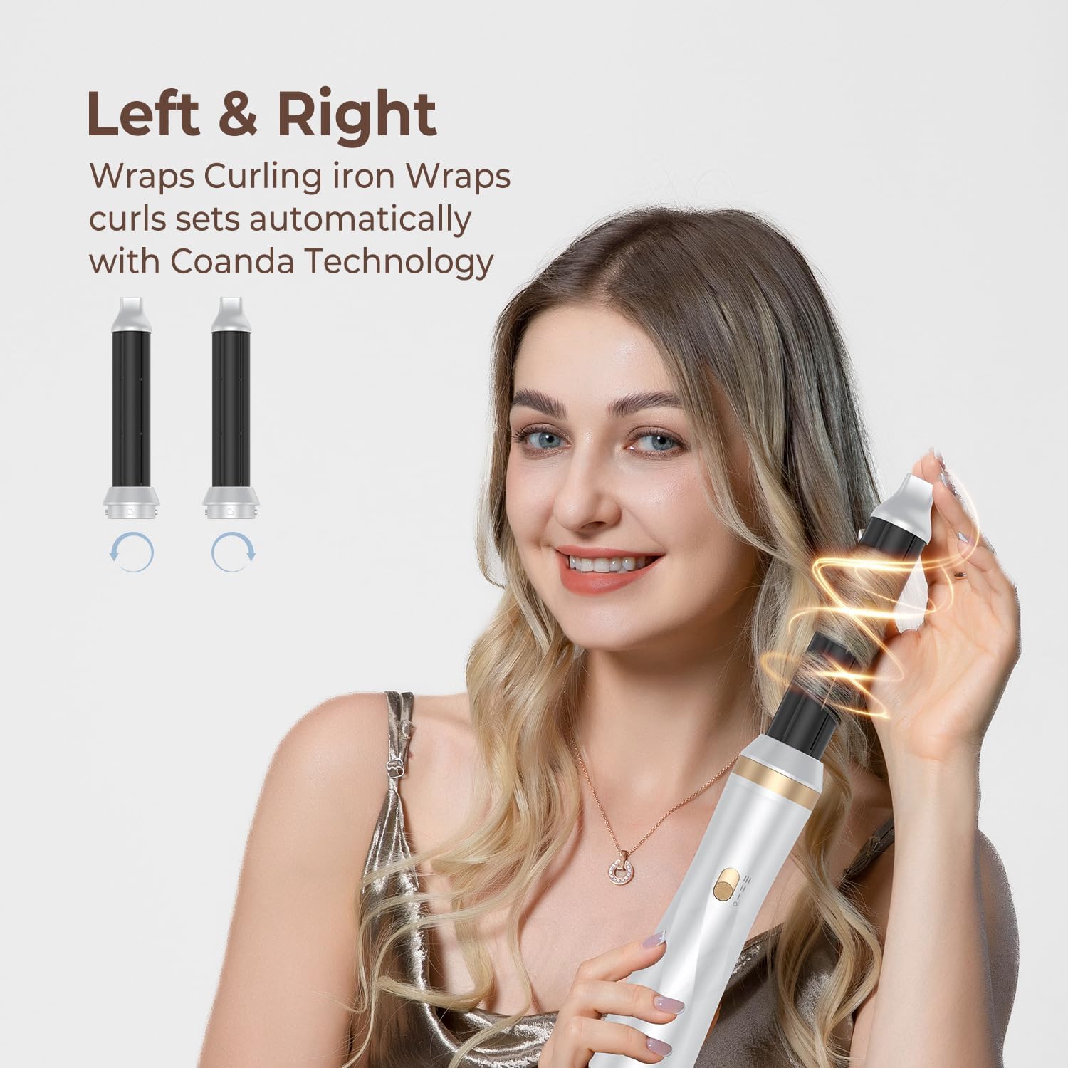 Detalle de Hairstyler Set, 5 in 1 Air Styler – Negativionen-Haartrockner mit Lockenstab und Aufsätzen