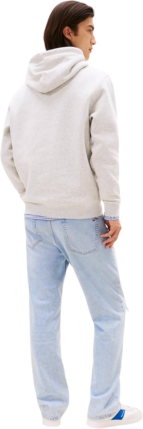 Detalle de Tommy Jeans felpa uomo con cappuccio Linear Logo