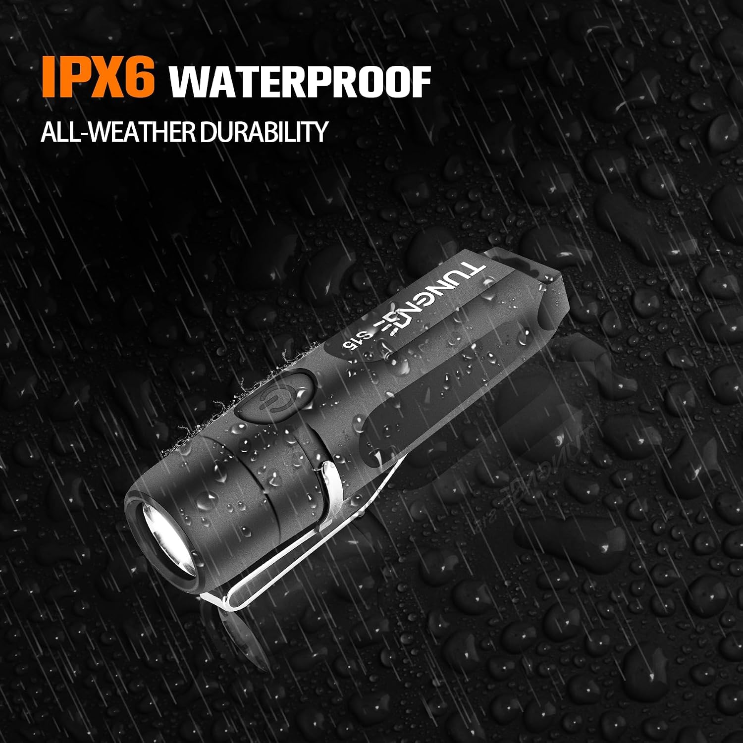 Thumbnail 6 de TUNENGE S15-Black Rechargeable Keychain Flashlight, 650 Lumens