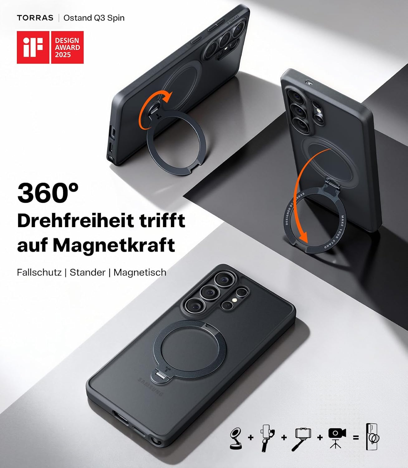 Detalle de TORRAS Ostand Q3 Spin Hülle S26 Ultra