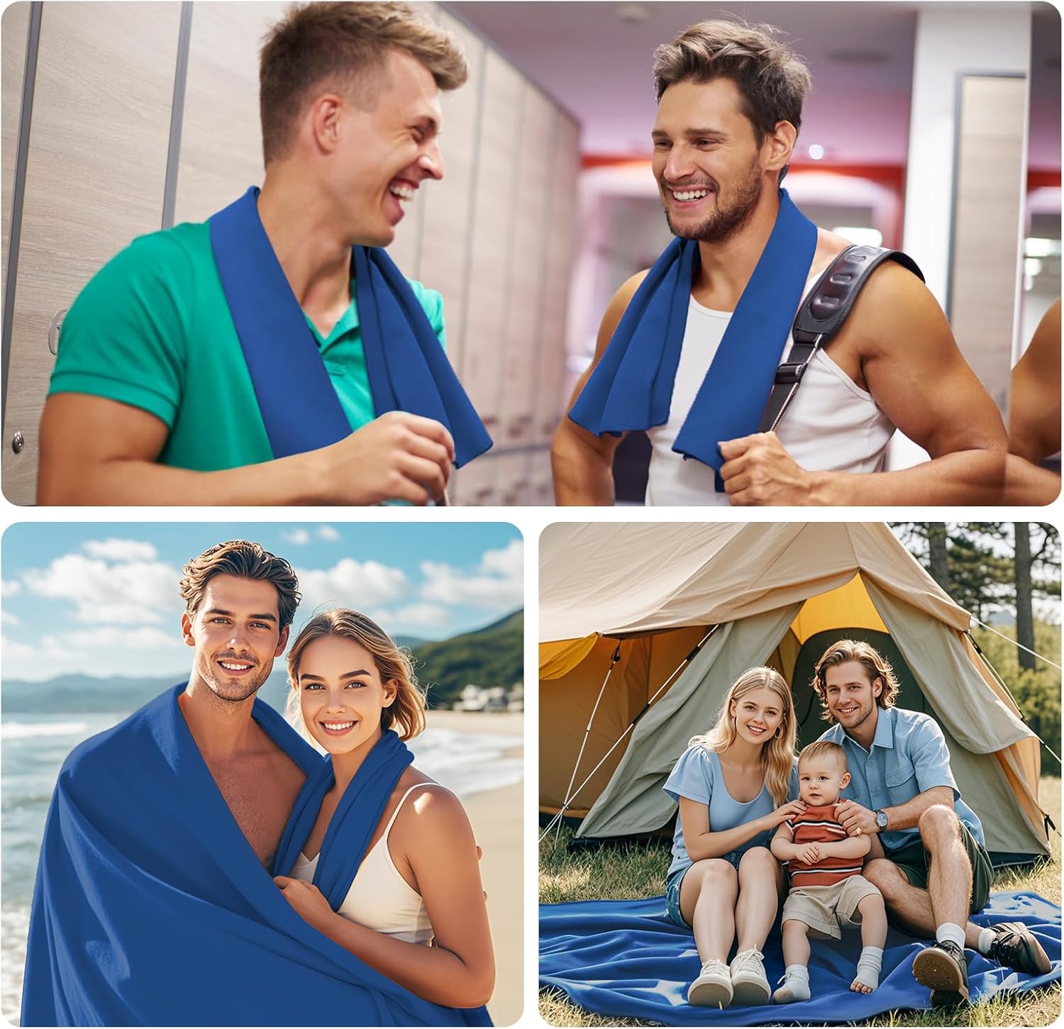 Detalle de Fosdaling Mikrofaser Handtuch 3er Set 160×80cm