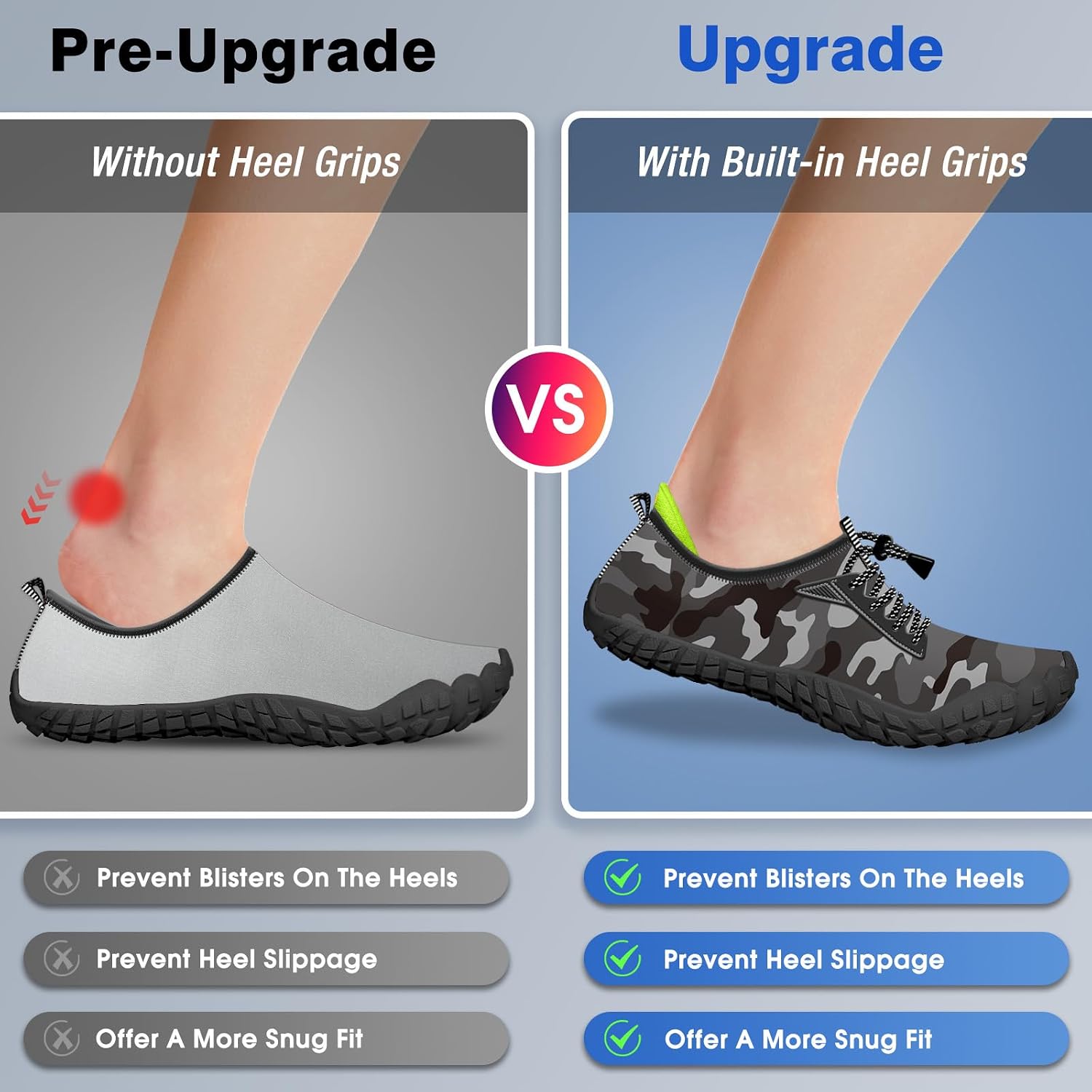 Detalle 2 de Built-in Heel Grips Water Shoes for Kids: Cushioned Fit and Wide Toe Box for Safe, Playful Adventures