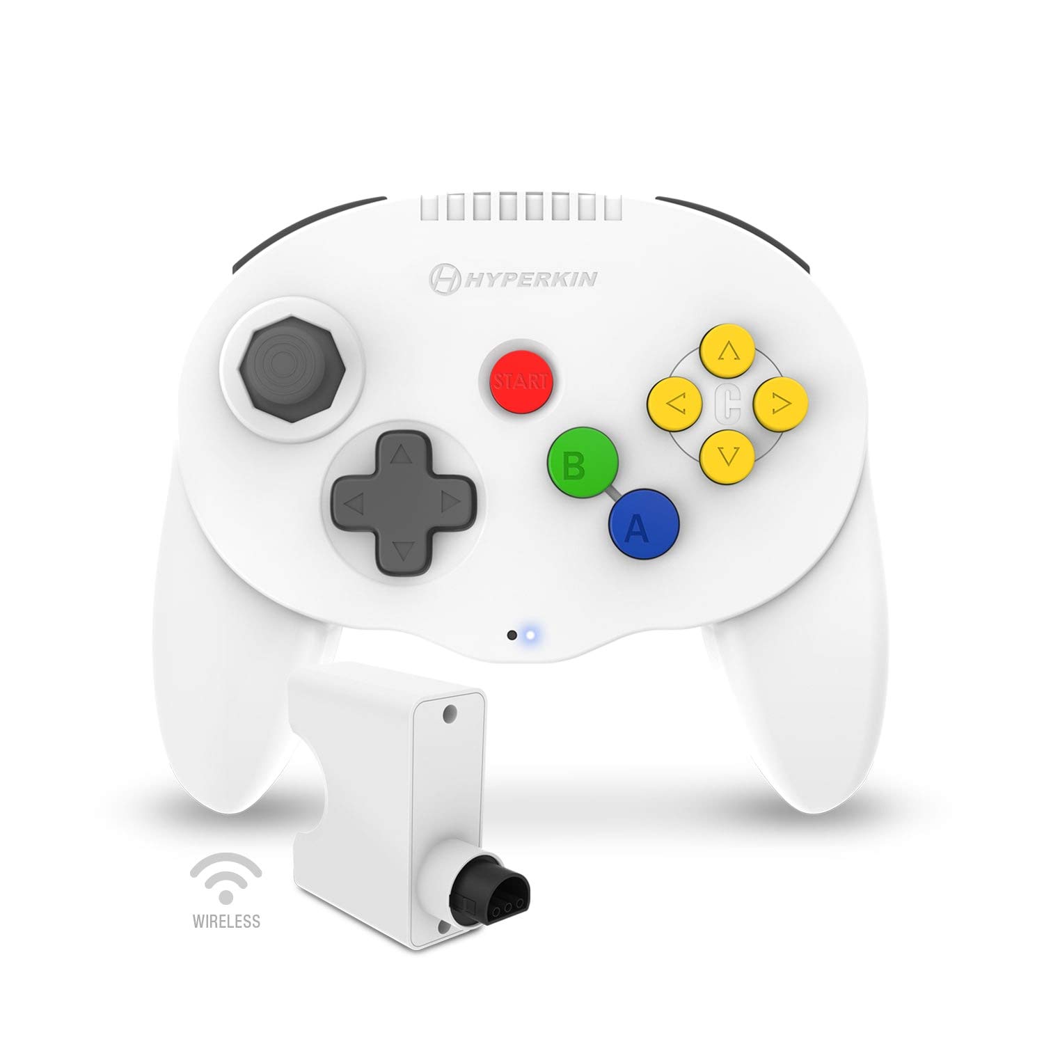 Detalle de Hyperkin Admiral M07389-WH Wireless N64 Controller, White, Bluetooth, 16 Buttons