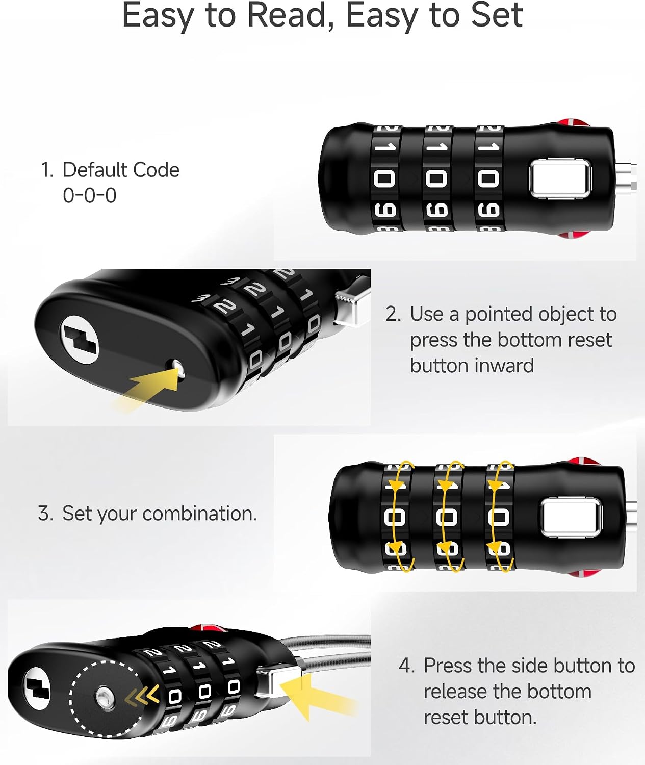 Thumbnail 2 de LUGGEX TSA Approved Suitcase Locks (2 Pack) – Durable, Gift-Ready Luggage Locks in Black-Silver