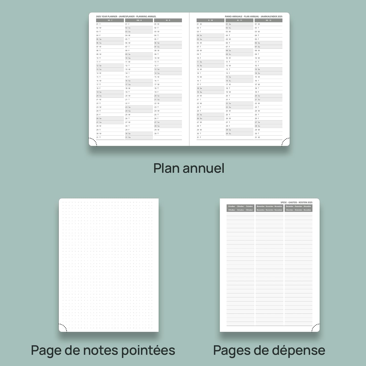 Thumbnail 4 de POPRUN Agenda 2025-2026 Semainier Vertical 22x16,5cm đź’Ľ