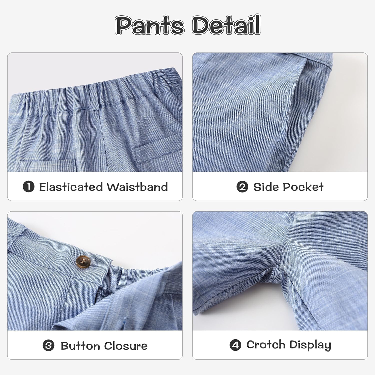 Thumbnail 6 de Volunboy 4-Pieces Baby Boys Summer Wedding Suit – Short Sleeve Shirt, Detachable Bow Tie, Vest & Shorts