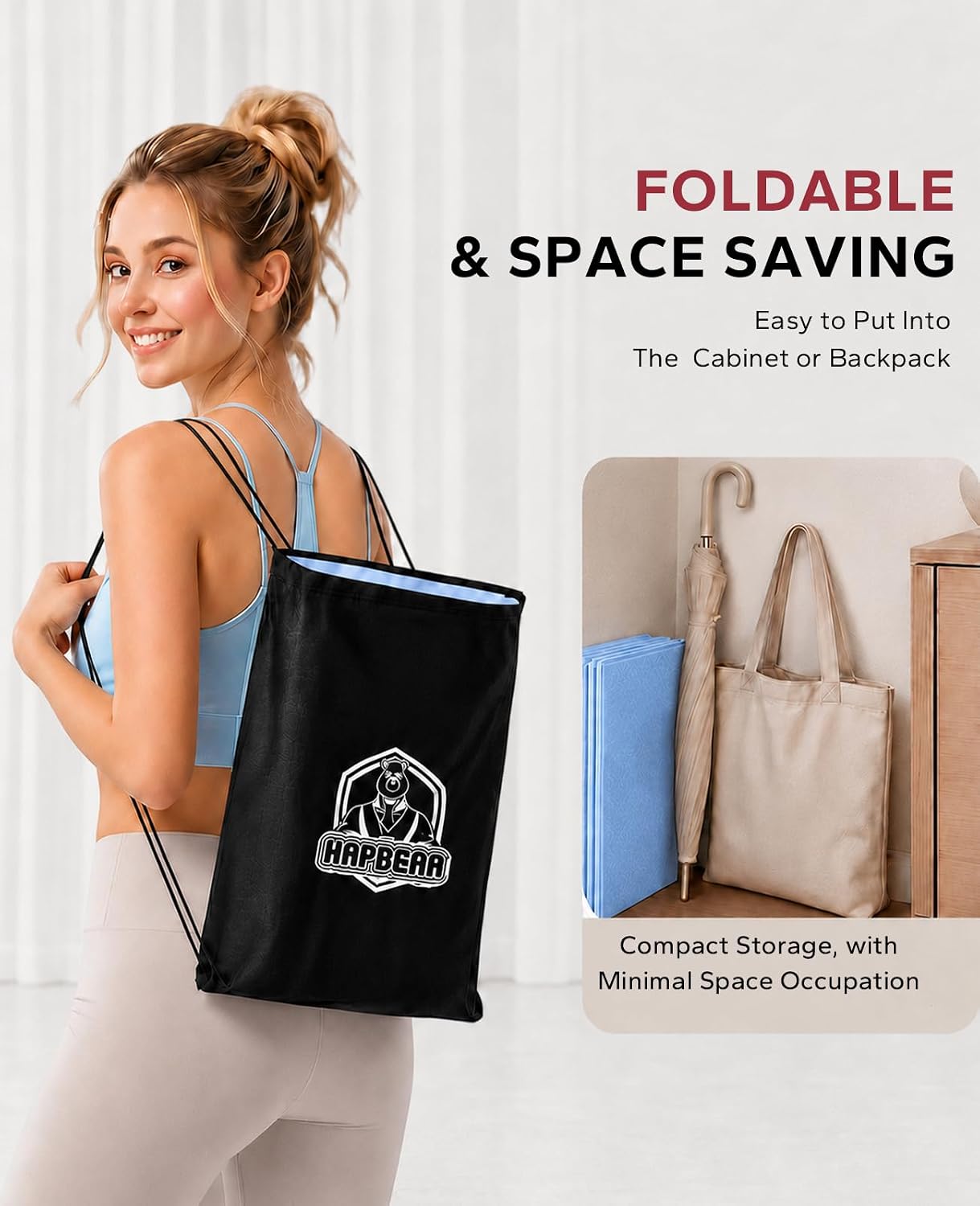 Thumbnail 6 de HAPBEAR HB-YM11 Foldable Yoga Mat, 6mm TPE, Dual-Sided Non-Slip Grip