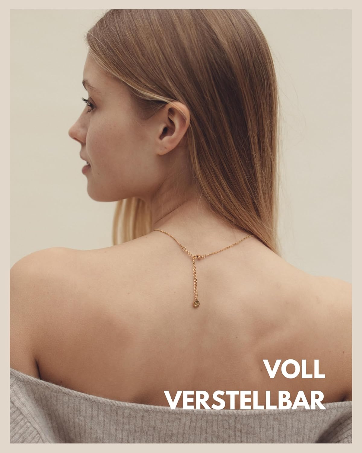 Detalle 2 de GD GOOD.designs Damen-Halskette mit Coin-Anhänger – wasserfest aus Edelstahl, mit Kreis-Design in Gold, Silber oder Roségold