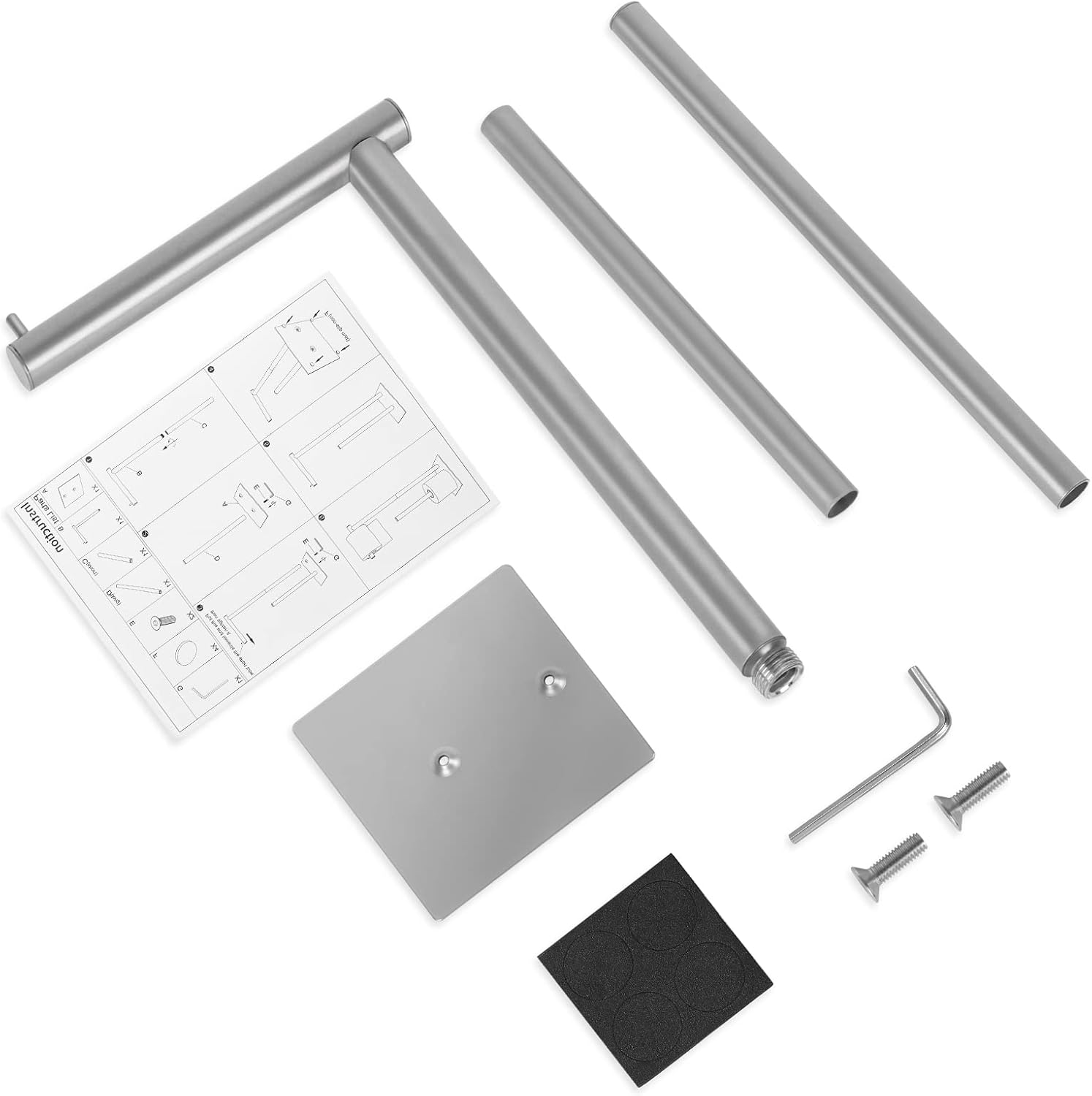Thumbnail 6 de OYEAL Freestanding Toilet Paper Holder, Silver Metal, 4-Roll Storage