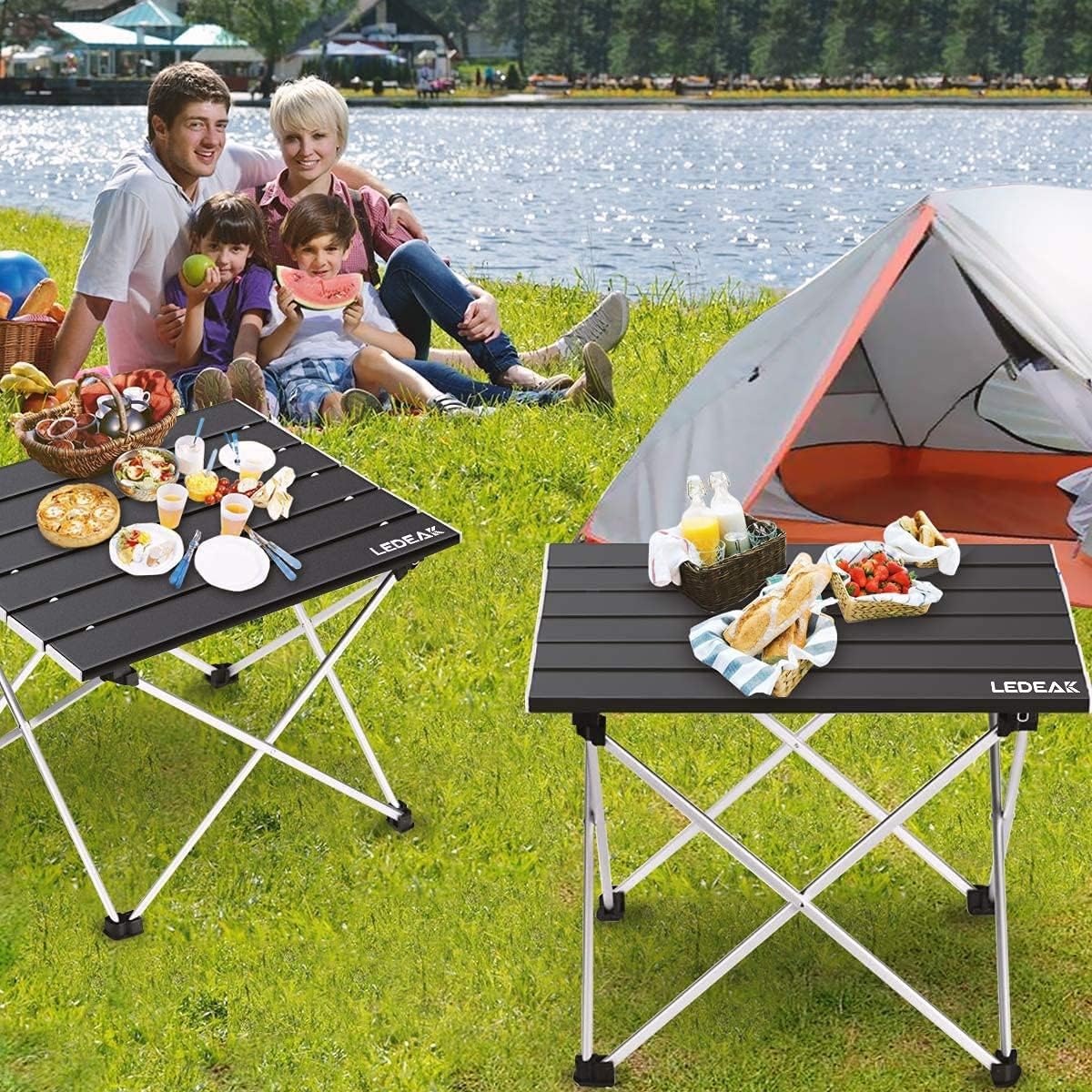 Thumbnail 1 de Ledeak Camping Table Lightweight Folding Aluminium Portable Table (Medium, Black)