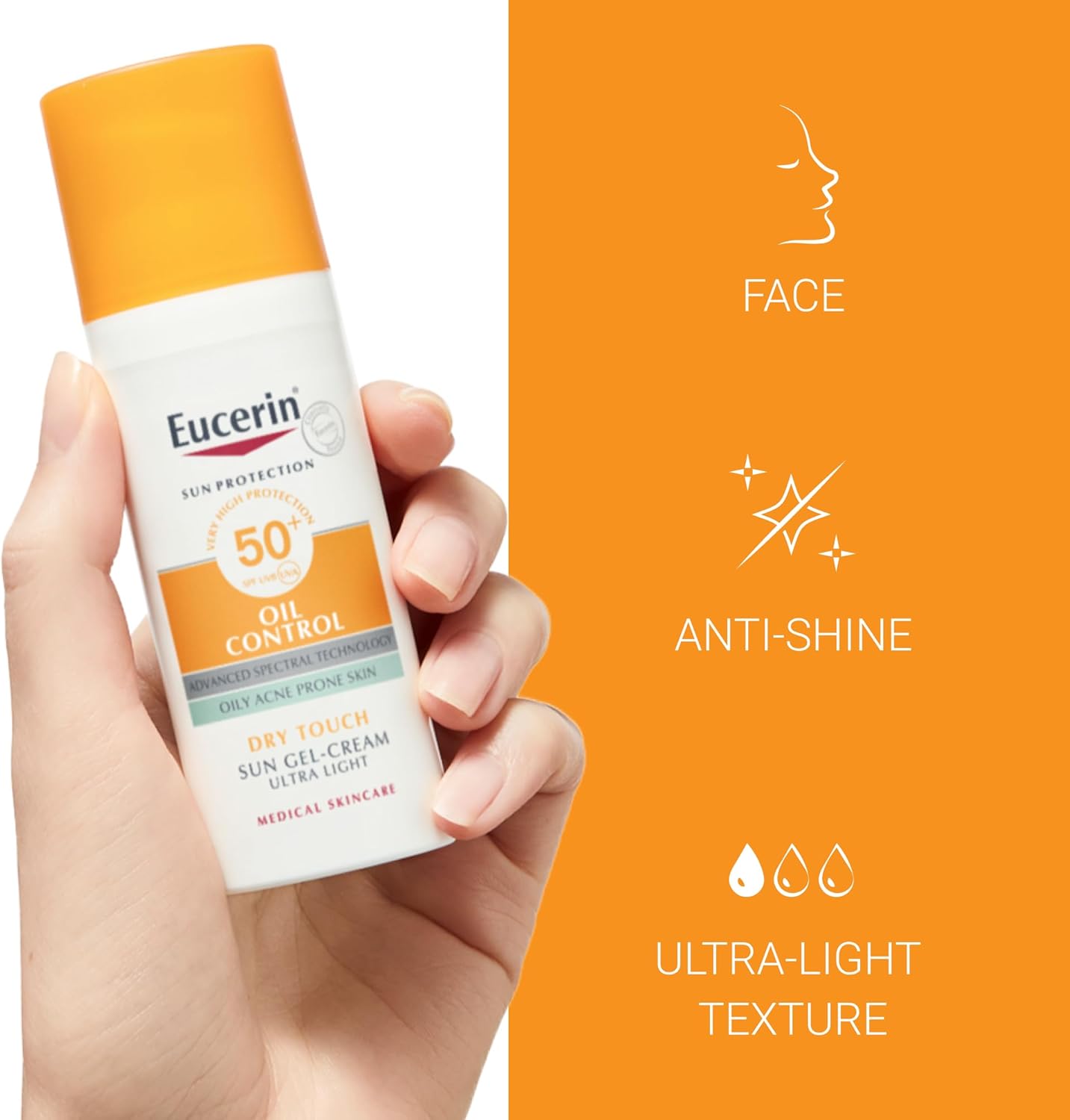 Thumbnail 2 de Eucerin Oil Control Sun Gel-Cream Dry Touch SPF 50+ (Unscented) 50ml