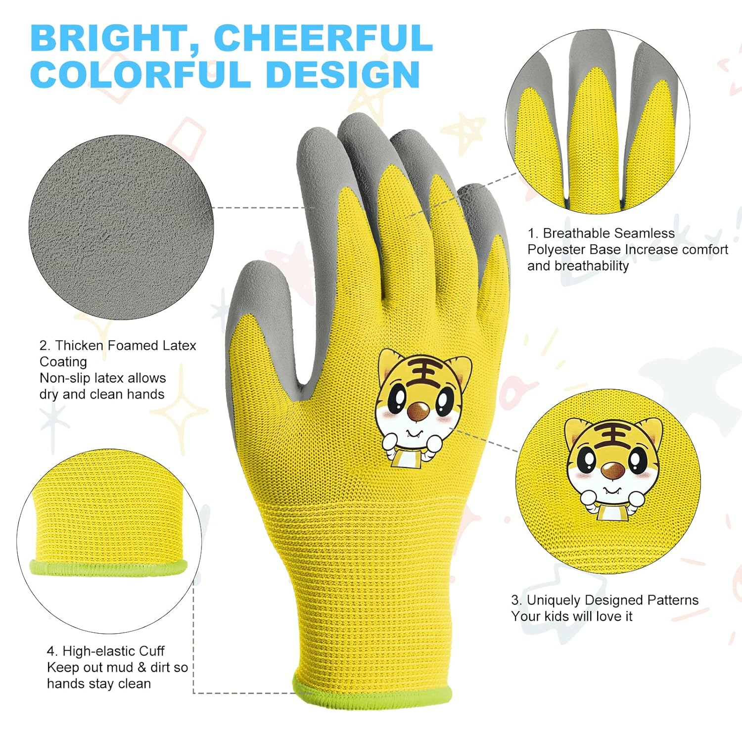 Thumbnail 2 de OSDUE Guanti da lavoro da giardino per bambini Flower Power (set di 3) 2-4 anni