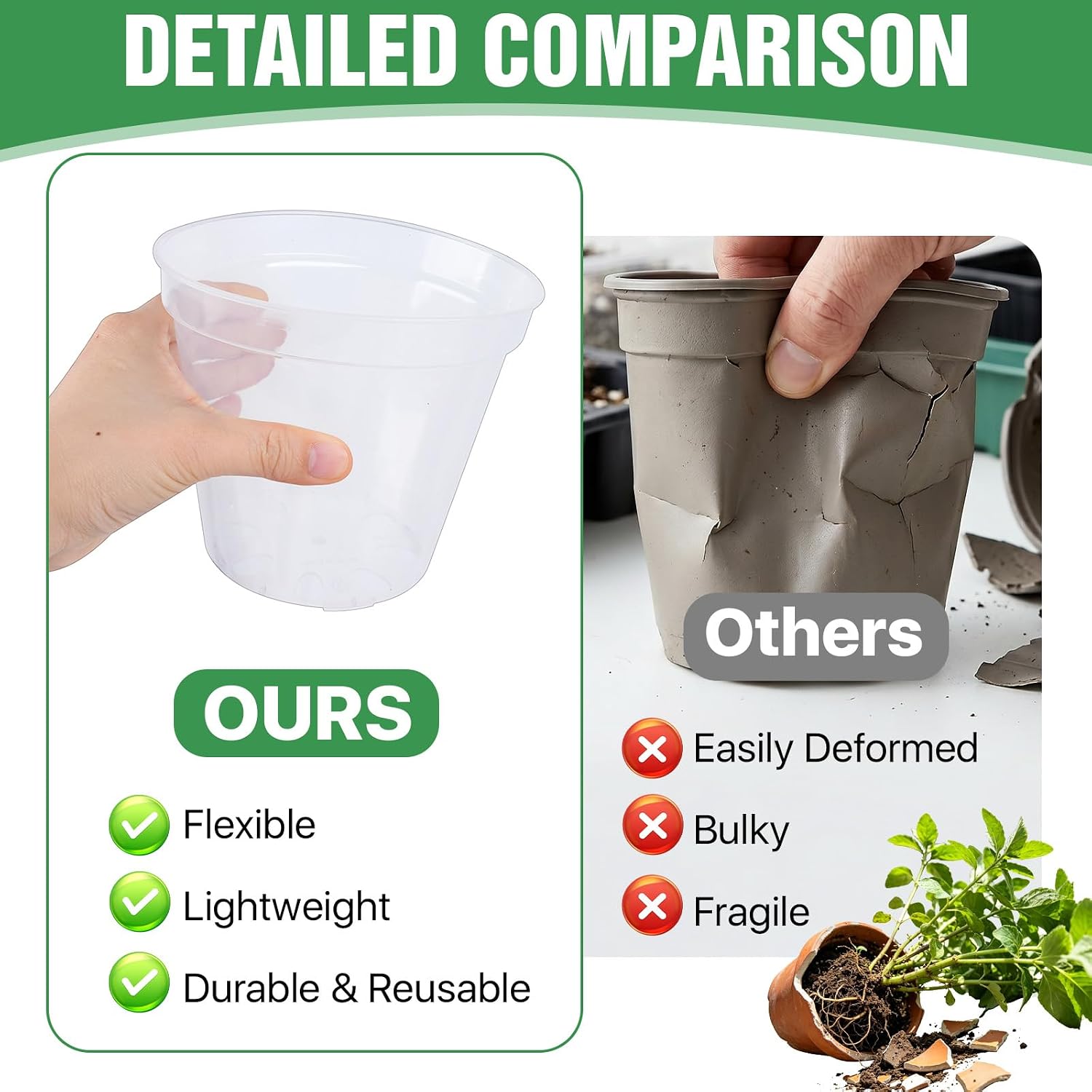 Detalle de Clear Nursery Pots, 5-inch
