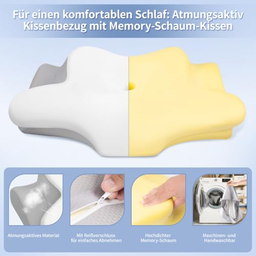Thumbnail 4 de Missleep Nackenstützkissen – ergonomisches Memory-Foam-Kissen mit zwei Höhen, Kühlbezug