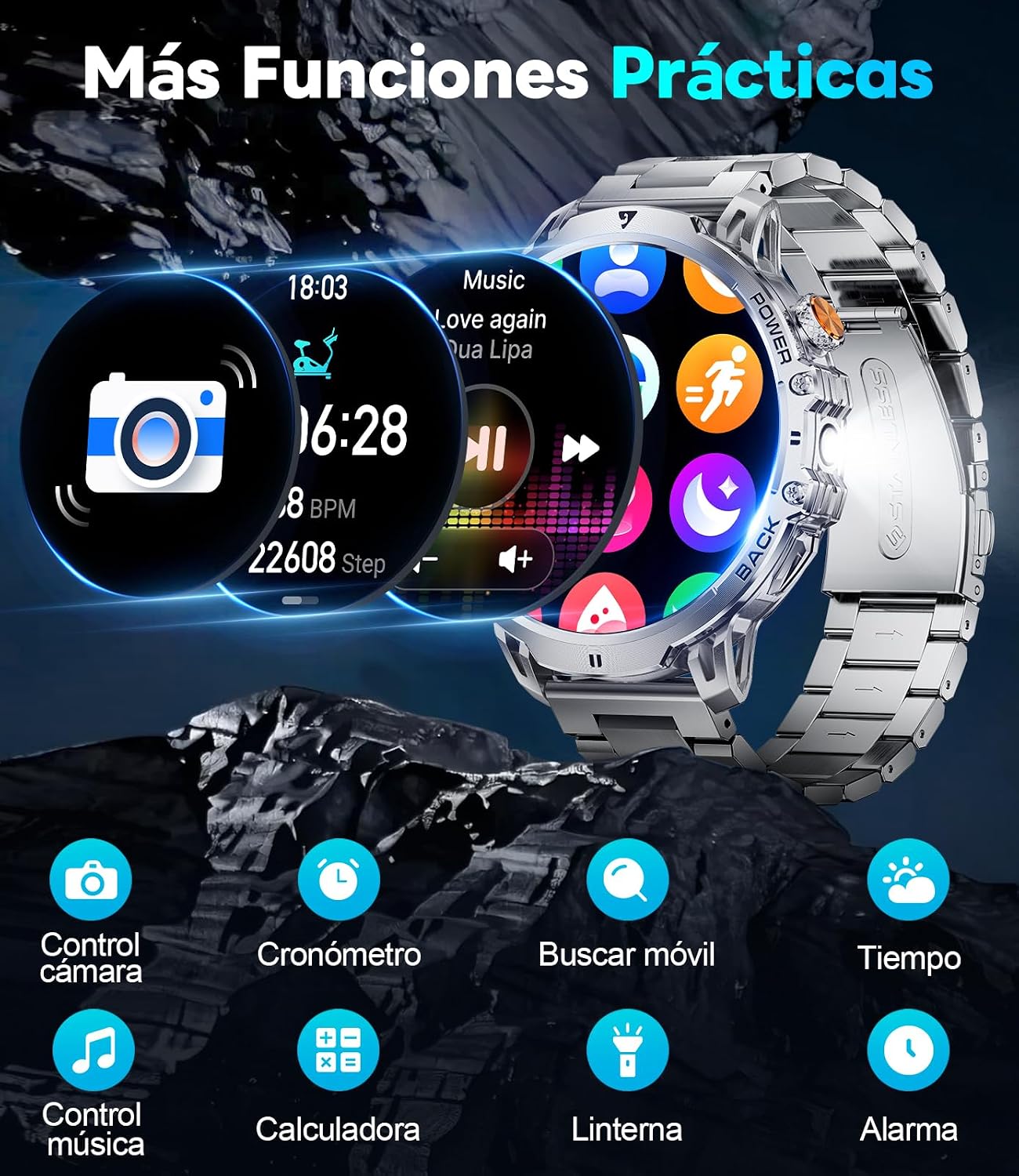 Detalle de LIGE Smartwatch Uomo EF13: 1,85'', 110+ modalità sportive e batteria da 1000 mAh
