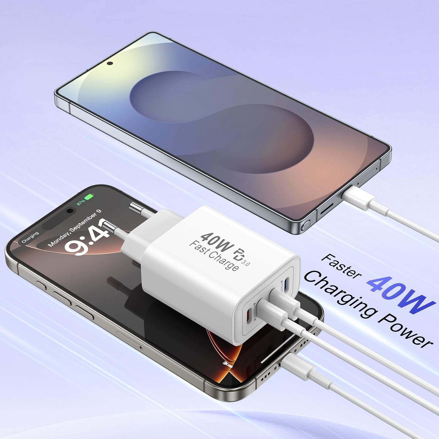 Detalle 2 de 40W USB-C Vierfach-Ladegerät 2er Pack
